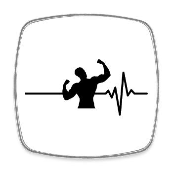 Gym, Fitnes is my life, heartbeat, fitness - Square fridge magnet - white - Front