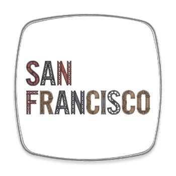 Typographie de San Francisco avec architecture urbaine - Magnet carré - blanc - Devant