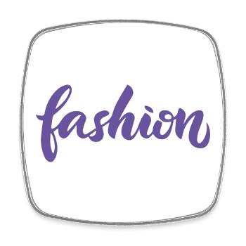Tendance des écritures de lettrage mode violettes de mode - Magnet carré - blanc - Devant