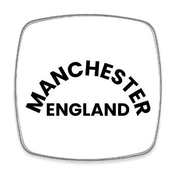 Emblème circulaire de Manchester England - Magnet carré - blanc - Devant