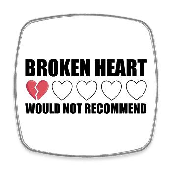 Broken Heart würde Anti Valentine nicht empfehlen - Viereckiger Kühlschrankmagnet - Weiß - Vorne