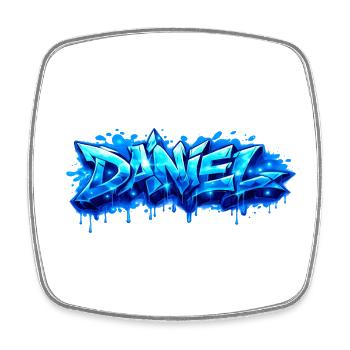Graffiti DANIEL Name Gift Ideal Printable - Square fridge magnet - white - Front