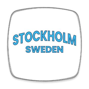 Stockholm Sweden Arc Typography - Square fridge magnet - white - Front