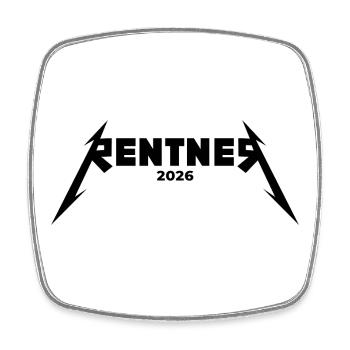 Metal Rentner 2026 Ready to Rock - Rente - Square fridge magnet - white - Front