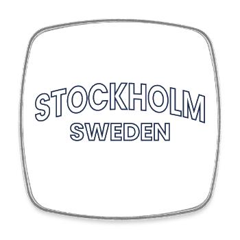 Stockholm – Schweden Textgestaltung - Viereckiger Kühlschrankmagnet - Weiß - Vorne