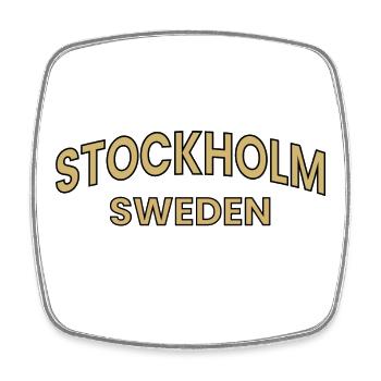 Stockholm Curved Typography - Square fridge magnet - white - Front