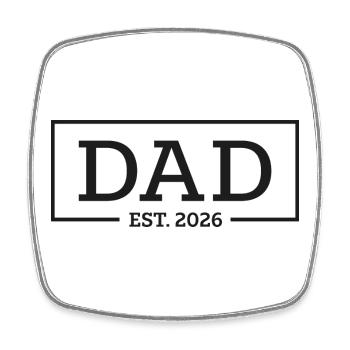 Dad Est. 2026 Shirt – New Dad Gift - Viereckiger Kühlschrankmagnet - Weiß - Vorne