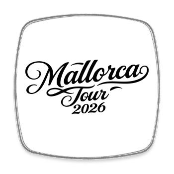 Tournée de Majorque 2026 - Magnet carré - blanc - Devant