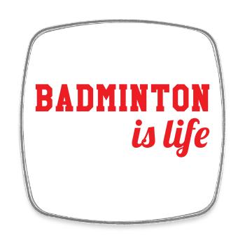 Badminton ist das Leben! - Viereckiger Kühlschrankmagnet - Weiß - Vorne