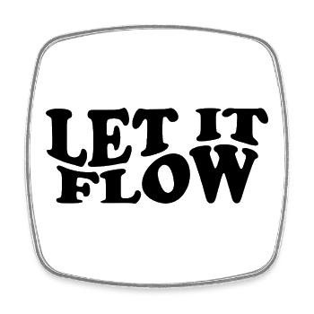 Let It Flow – Mindset Typography Design - Square fridge magnet - white - Front