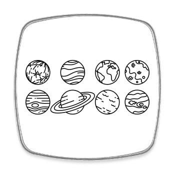 Sonnensystem Planeten – Solar System Weltraum - Viereckiger Kühlschrankmagnet - Weiß - Vorne