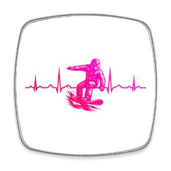 Un motif juste pour le snowboard - Magnet carré - blanc - Devant