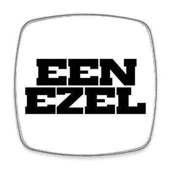 A VERY Geometric Block Typography - Square fridge magnet - white - Front