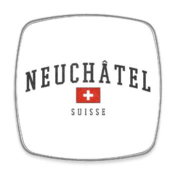 Neuchâtel Vintage Swiss Flag - Square fridge magnet - white - Front