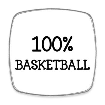 100% basketball – energy passion court - Square fridge magnet - white - Front
