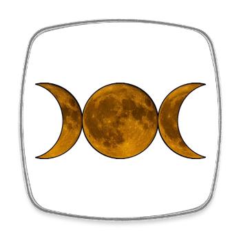 Triple Moon Wicca – Göttin in Gold - Viereckiger Kühlschrankmagnet - Weiß - Vorne