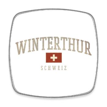 Winterthur Arc Swiss Flag Tee - Viereckiger Kühlschrankmagnet - Weiß - Vorne