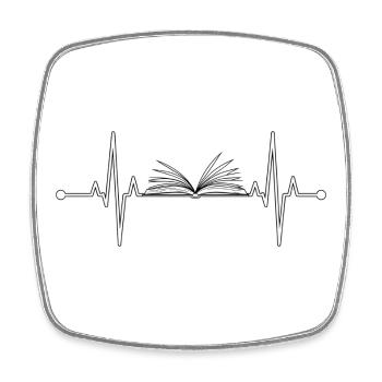 Lecteur de livres Heartbeat - Livre Heartbeat - Magnet carré - blanc - Devant