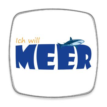 ICH WILL MEER - Viereckiger Kühlschrankmagnet - Weiß - Vorne