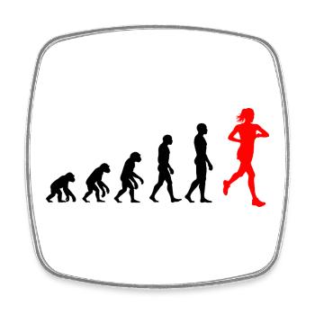 EVOLUTION RUNNERIN POWER! JOGGERIN LÄUFERIN FIT - Viereckiger Kühlschrankmagnet - Weiß - Vorne