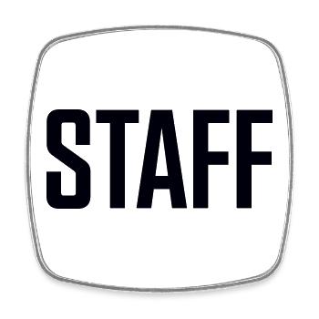 Staff Emblem - Viereckiger Kühlschrankmagnet - Weiß - Vorne