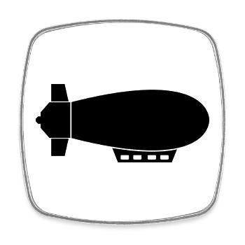 Airship - Square fridge magnet - white - Front