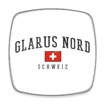 Glarus Nord Schweiz Vintage Logo - Viereckiger Kühlschrankmagnet - Weiß - Vorne
