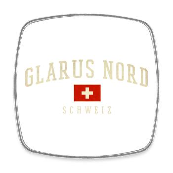 Emblème vintage suisse de Glarus Nord - Magnet carré - blanc - Devant