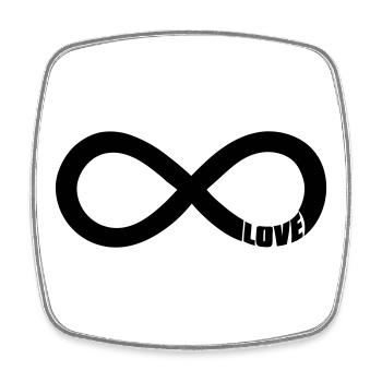 Infinity Love Symbol – Schwarz - Viereckiger Kühlschrankmagnet - Weiß - Vorne
