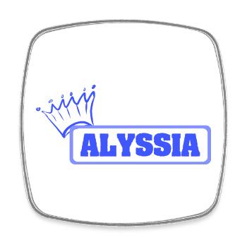 Geschenk für Alyssia - Viereckiger Kühlschrankmagnet - Weiß - Vorne