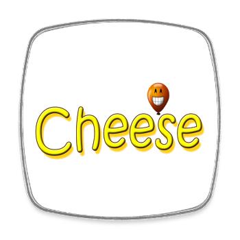 CHEESE - Viereckiger Kühlschrankmagnet - Weiß - Vorne