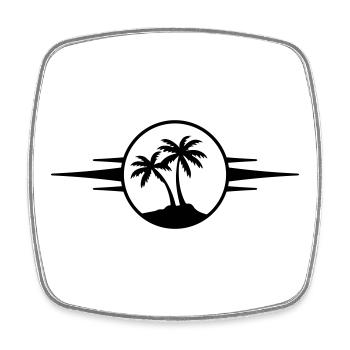 Island Palm Tree Icon - Square fridge magnet - white - Front