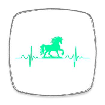 pferd herzschlag - Viereckiger Kühlschrankmagnet - Weiß - Vorne