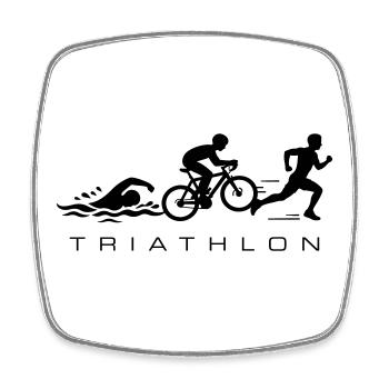 Triathlon Sport Triathlete - Magnet carré - blanc - Devant