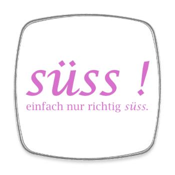 Süss! einfach nur richtig süss Schriftzug - Viereckiger Kühlschrankmagnet - Weiß - Vorne