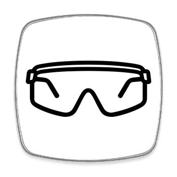 Safety glasses - Square fridge magnet - white - Front