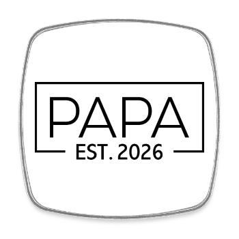 Papa 2026, Erstes Mal Vater, Vatertag EST. 2026 - Viereckiger Kühlschrankmagnet - Weiß - Vorne