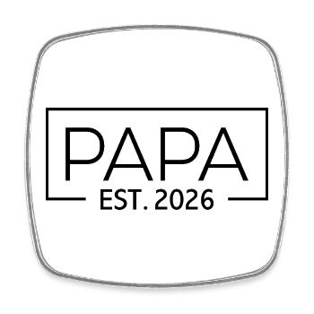 Papa Est. 2026 Vater seit 2026 Werdender Papa 2026 - Viereckiger Kühlschrankmagnet - Weiß - Vorne