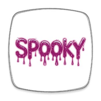  Spooky Pinktropfender Schriftzug Für Halloween - Viereckiger Kühlschrankmagnet - Weiß - Vorne