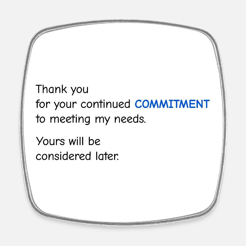 Baby Performance Review - Commitment - Square fridge magnet - white