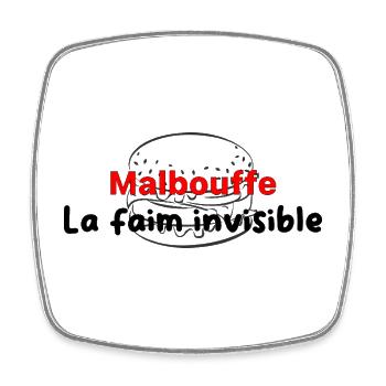 Malbouffe_la_faim_invisibMle - Square fridge magnet - white - Front