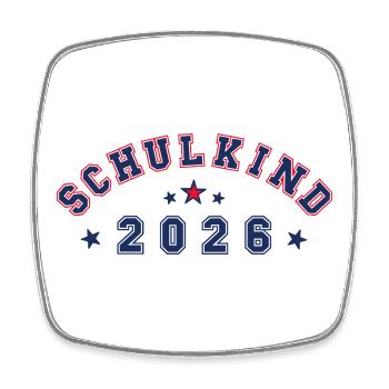 Schulkind 2026 - cool & neutral - Viereckiger Kühlschrankmagnet - Weiß - Vorne