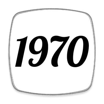 1970 Vintage 1970 Retro Birthday 1970's Gift - Square fridge magnet - white - Front