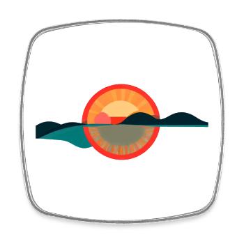 Sunrise Horizon – Minimal Horizon Design - Viereckiger Kühlschrankmagnet - Weiß - Vorne