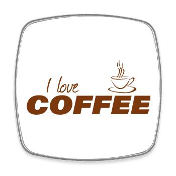 i love coffee - Square fridge magnet - white - Front