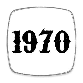1970 - Square fridge magnet - white - Front