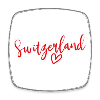 Schweiz Herz Frauenliebe Schweiz - Viereckiger Kühlschrankmagnet - Weiß - Vorne