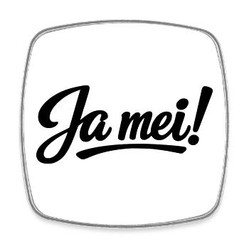Yes Mei - Square fridge magnet - white - Front