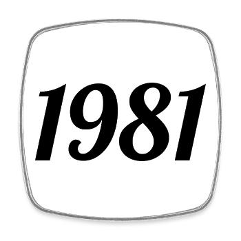 1981 Vintage 1981 Anniversaire Rétro 1981 Cadeau - Magnet carré - blanc - Devant