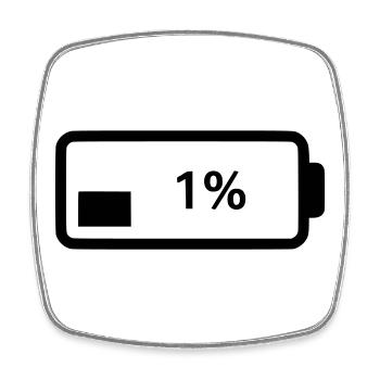 Battery symbol charge level 1% - Square fridge magnet - white - Front